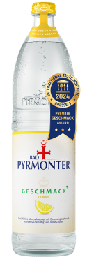 Eine Glasflasche Bad Pyrmonter Geschmack Plus Lemon