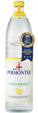 Eine Glasflasche Bad Pyrmonter Geschmack Plus Lemon
