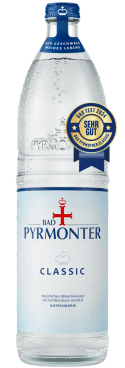 Bad Pyrmont Medium Wasser in einer Glasflasche mit Ökotest Auszeichnung