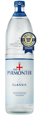 Bad Pyrmont Medium Wasser in einer Glasflasche mit Ökotest Auszeichnung