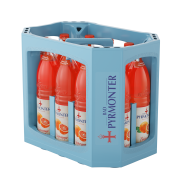 Getränkekiste mit Bad Pyrmonter Premium Limonade Blutorange.