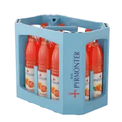 Getränkekiste mit Bad Pyrmonter Premium Limonade Blutorange.