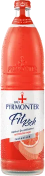 Eine Flaschenabbildung von Bad Pyrmonter Fit Kick Blutorange.