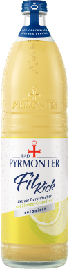 Eine Flaschenabbildung von Bad Pyrmonter Fit Kick Zitrone-Grapefruit.