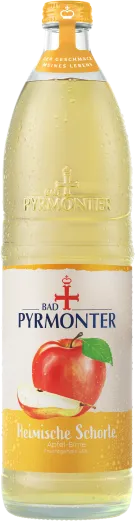 Eine Flaschenabbildung von Bad Pyrmonter Heimische Schorle Apfel-Birne.