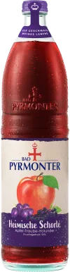 Eine Flaschenabbildung von Bad Pyrmonter Heimische Schorle Apfel-Traube-Holunder.