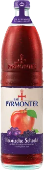 Eine Flaschenabbildung von Bad Pyrmonter Heimische Schorle Apfel-Traube-Holunder.