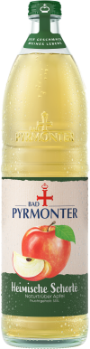 Eine Flaschenabbildung von Bad Pyrmonter Heimische Schorle Naturtrüber Apfel.