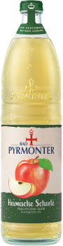Eine Flaschenabbildung von Bad Pyrmonter Heimische Schorle Naturtrüber Apfel.
