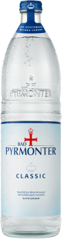 Eine Flaschenabbildung von Bad Pyrmonter Mineralwasser Classic Glas.