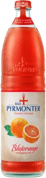 Eine Flaschenabbildung von Bad Pyrmonter Premium Limonade Blutorange.