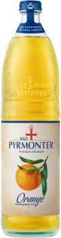 Eine Flaschenabbildung von Bad Pyrmonter Premium Limonade Orange.