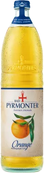 Eine Flaschenabbildung von Bad Pyrmonter Premium Limonade Orange.