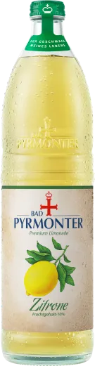 Eine Flaschenabbildung von Bad Pyrmonter Premium Limonade Zitrone.