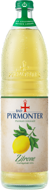 Eine Flaschenabbildung von Bad Pyrmonter Premium Limonade Zitrone.
