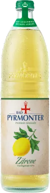 Eine Flaschenabbildung von Bad Pyrmonter Premium Limonade Zitrone.