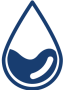 Blaues Tropfen-Symbol mit Wasserfüllung.