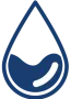 Blaues Tropfen-Symbol mit Wasserfüllung.