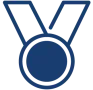 Blaues Medaillen-Symbol.