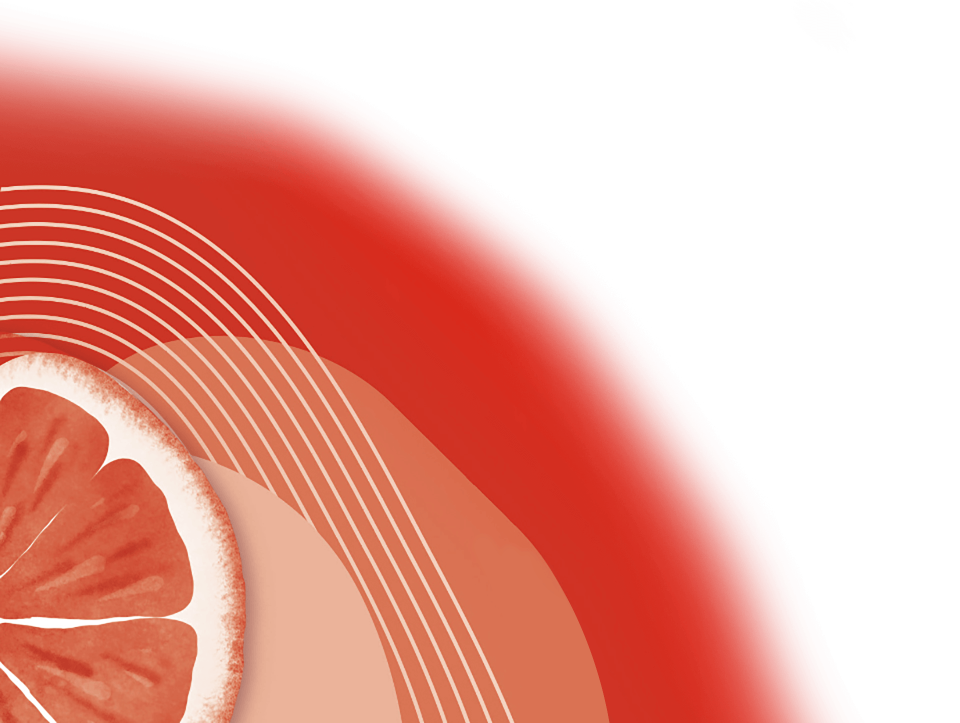 Ein Hintergrund mit einer Blutorange und einem Farbverlauf