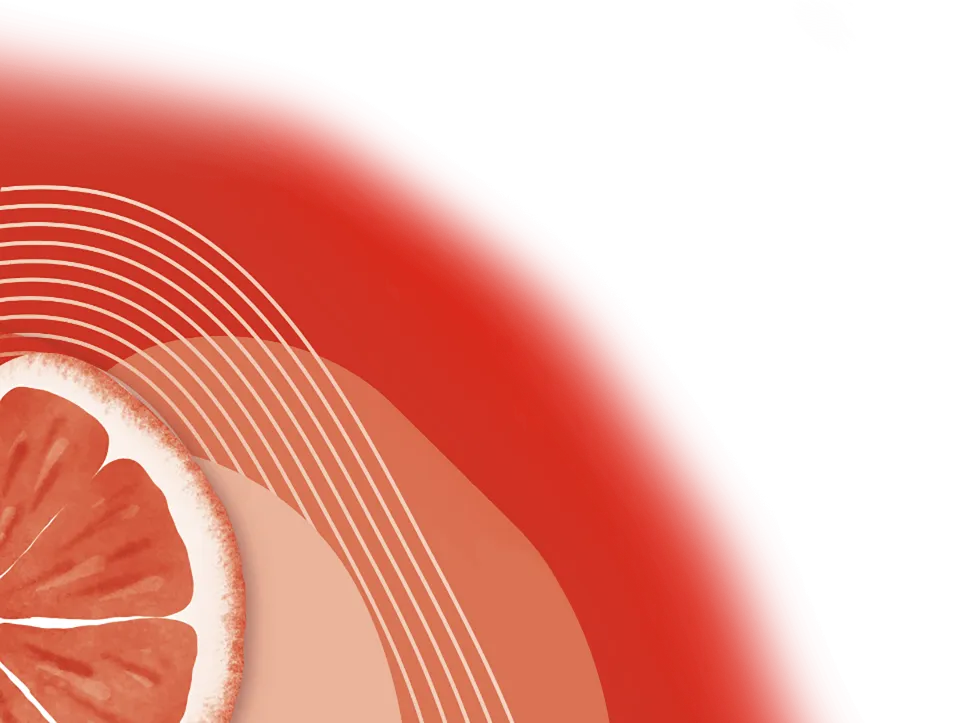 Ein Hintergrund mit einer Blutorange und einem Farbverlauf